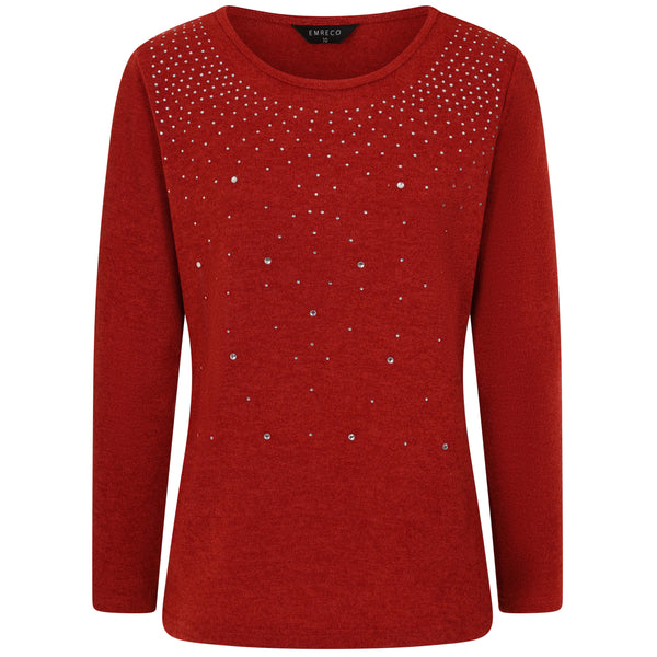 Hot Fix Round Neck Top Rust