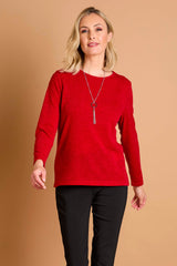 Soft Touch Round Neck Top With Necklace