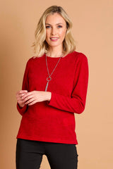 Soft Touch Round Neck Top With Necklace