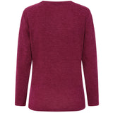 Soft Touch Round Neck Top With Necklace Berry