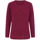 Soft Touch Round Neck Top With Necklace Berry