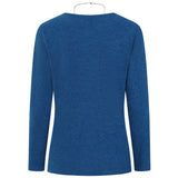 Soft Touch Round Neck Top With Necklace Blue