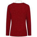 Soft Touch Round Neck Top With Necklace Red