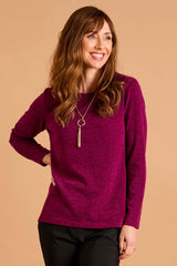 Soft Touch Round Neck Top With Necklace