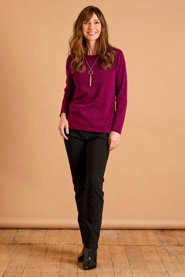 Soft Touch Round Neck Top With Necklace