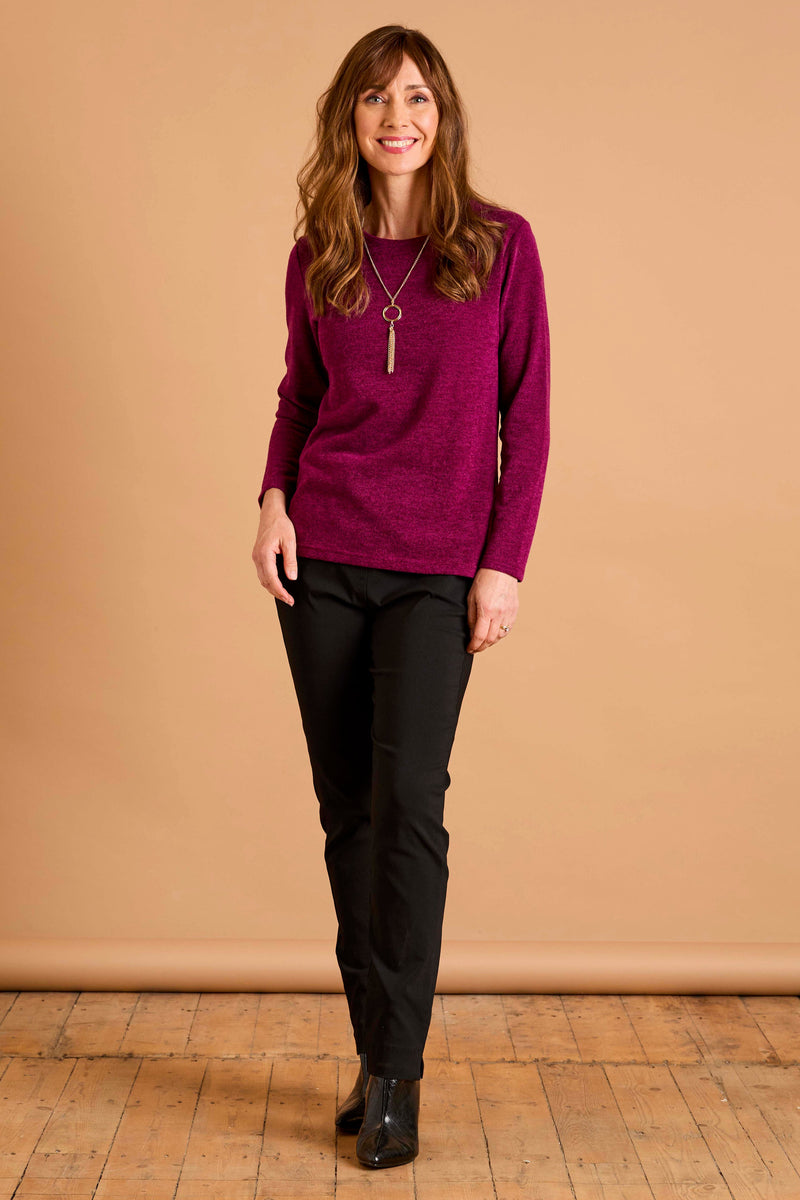 Soft Touch Round Neck Top With Necklace