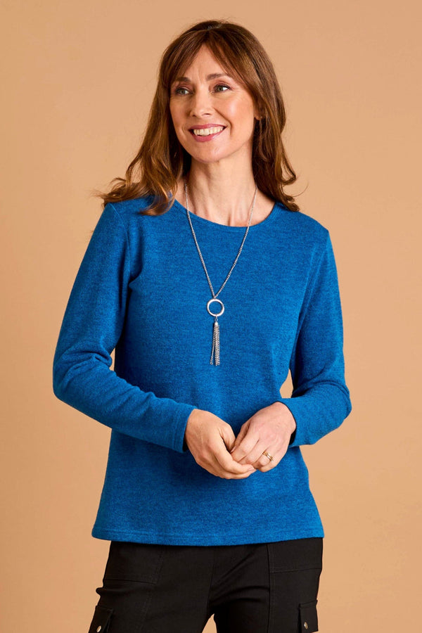 Soft Touch Round Neck Top With Necklace