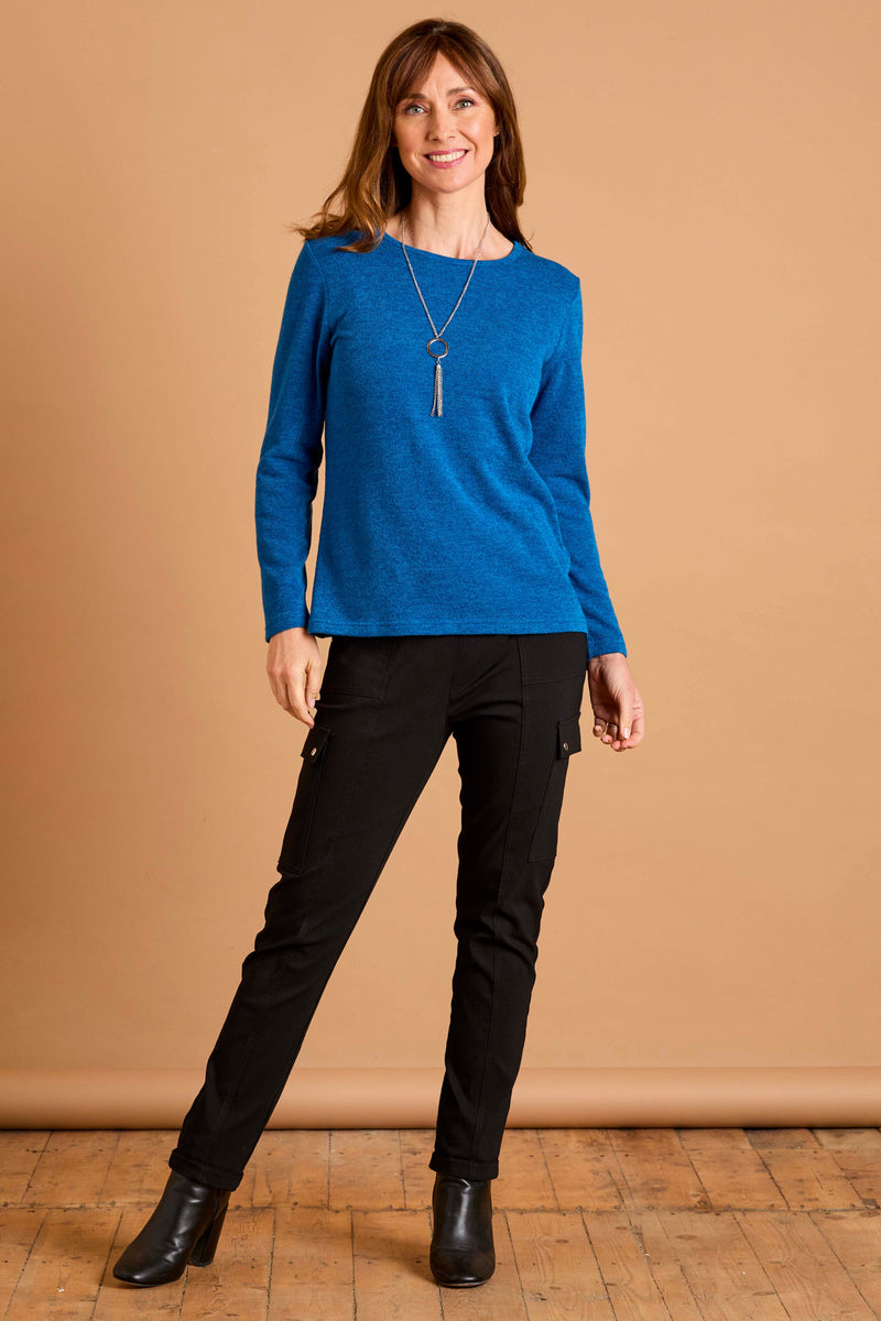 Soft Touch Round Neck Top With Necklace