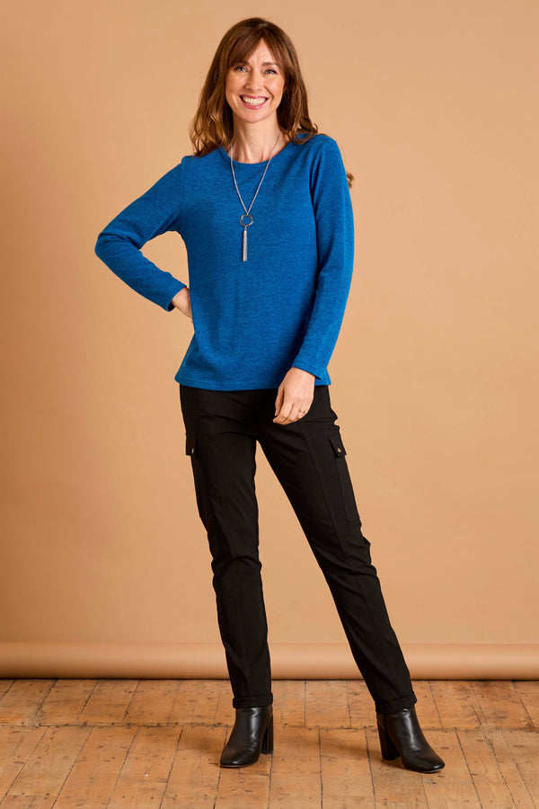 Soft Touch Round Neck Top With Necklace