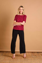 Wide Leg Stretch Trouser Black