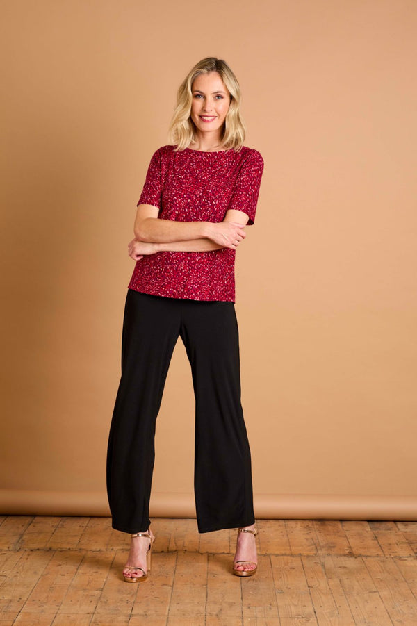 Wide Leg Stretch Trouser Black