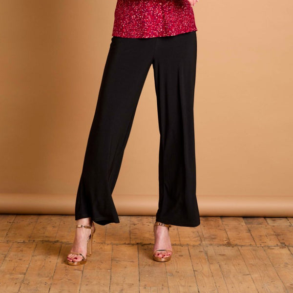 Wide Leg Stretch Trouser Black