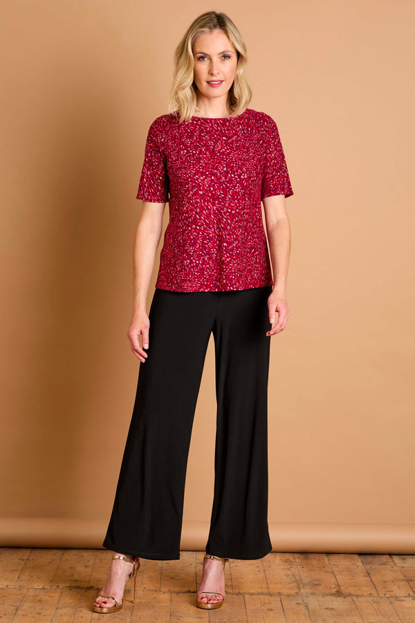 Short Sleeve Fleck Print Top