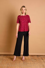 Red Fleck Print Top Red