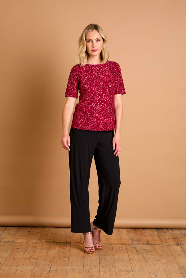 Red Fleck Print Top Red
