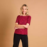 Red Fleck Print Top Red