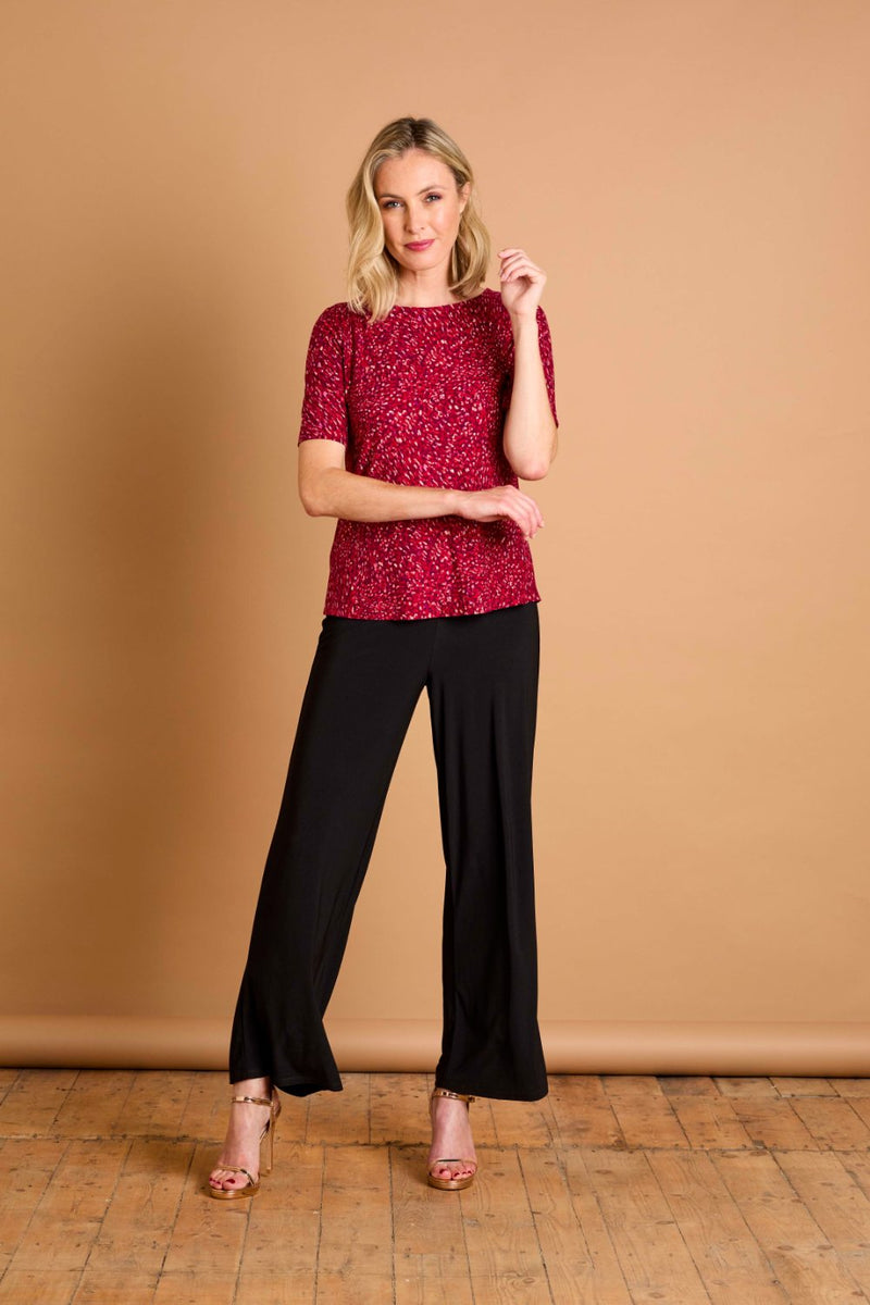 Red Fleck Print Top Red