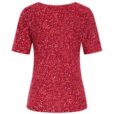 Red Fleck Print Top Red