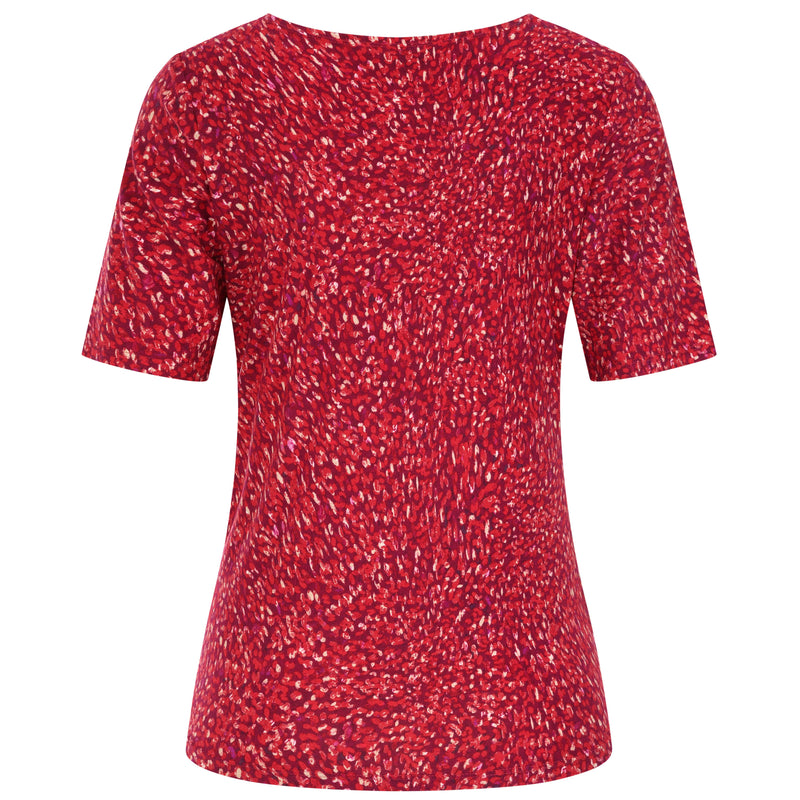 Red Fleck Print Top Red