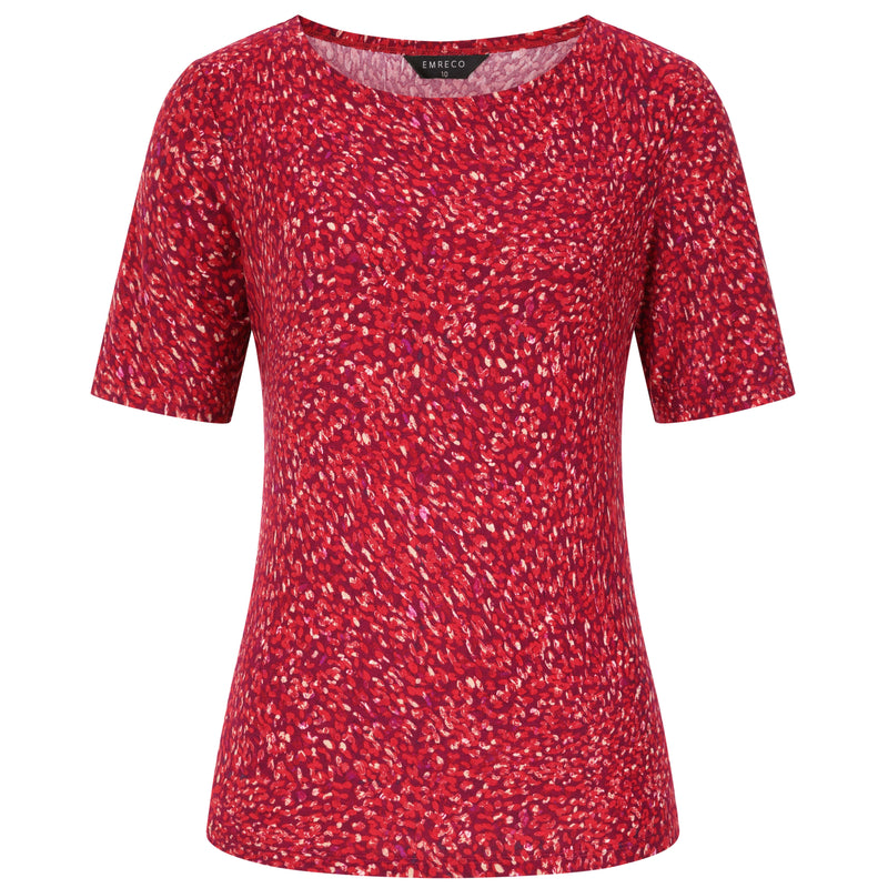 Red Fleck Print Top Red