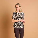 Beige Animal Print Top Beige