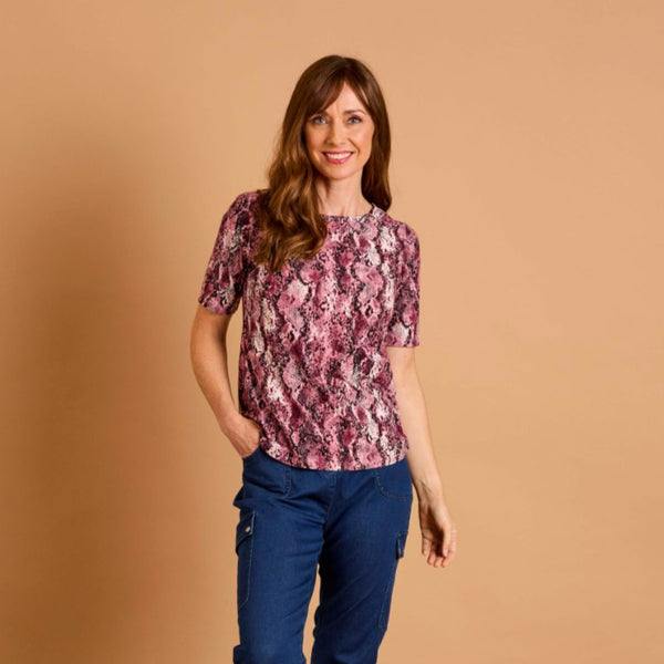 Pink Snake Print Top Pink