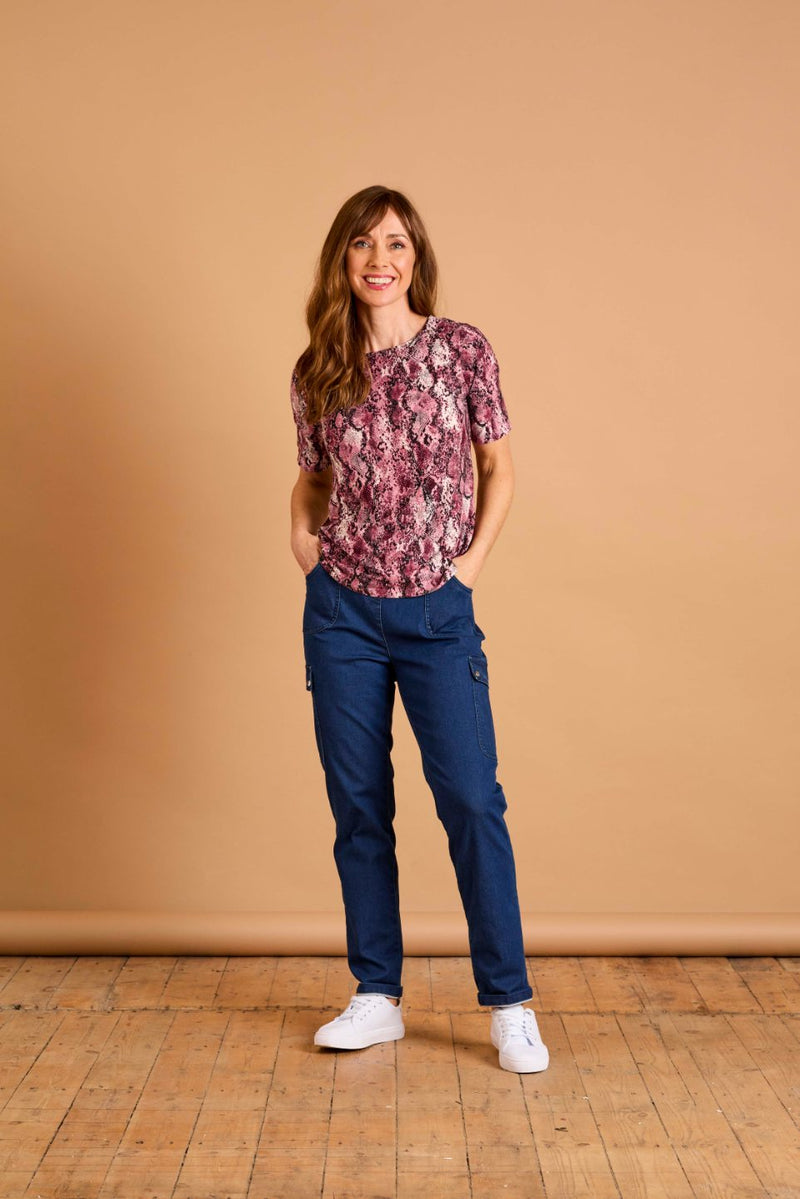 Pink Snake Print Top Pink