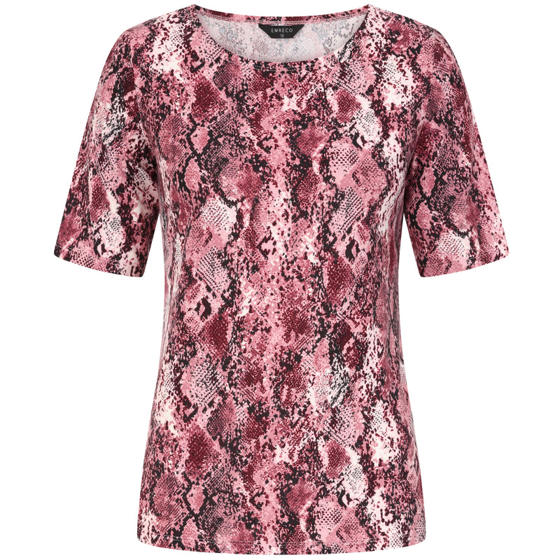 Pink Snake Print Top Pink