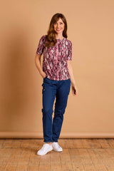 Short Sleeve Snake Print Top