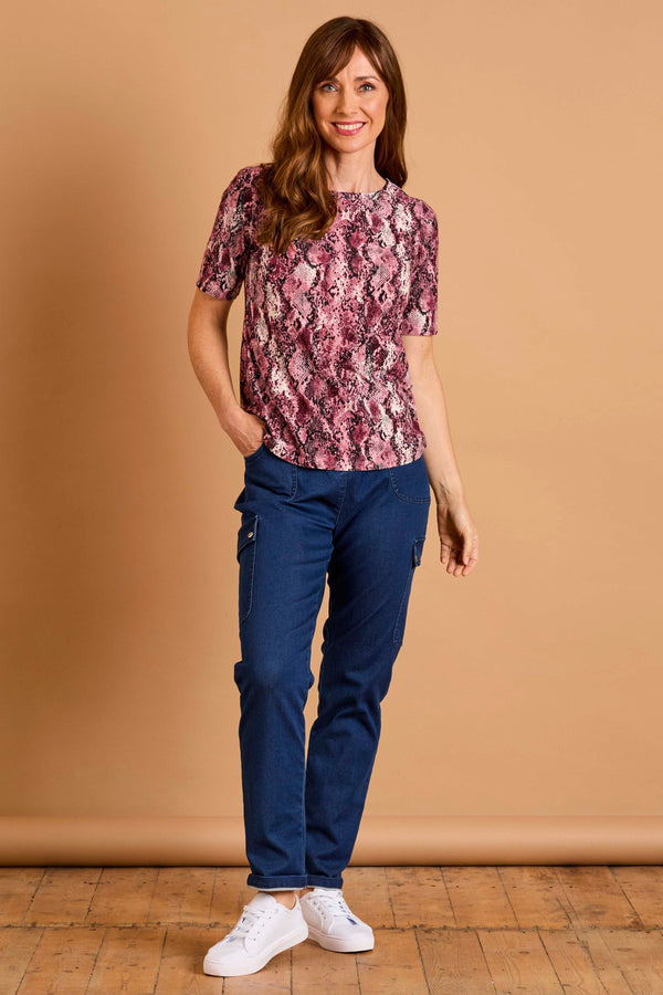 Pink Snake Print Top