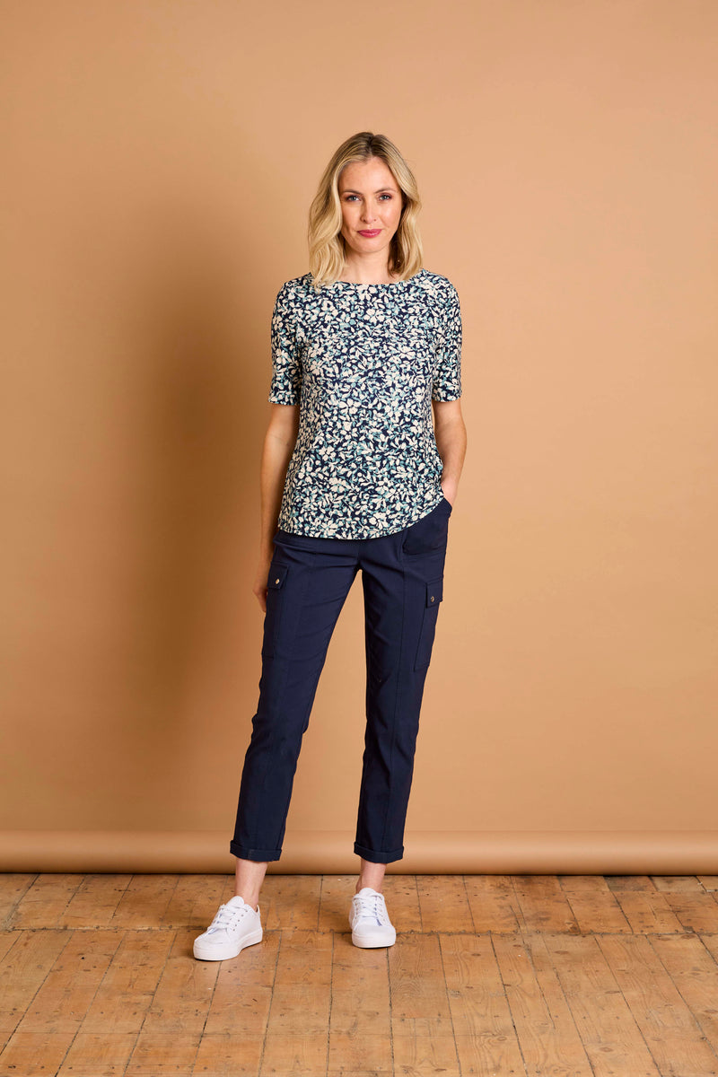 Short Sleeve Floral Print Top