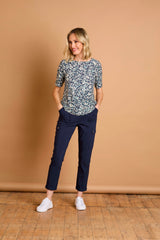 Short Sleeve Floral Print Top