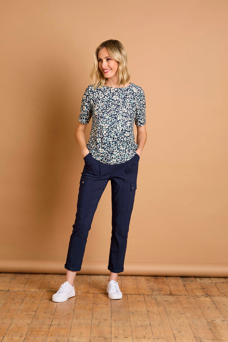 Short Sleeve Floral Print Top