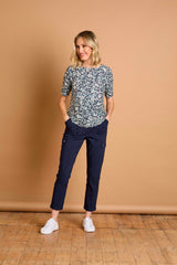 Teal Floral Print Top Teal