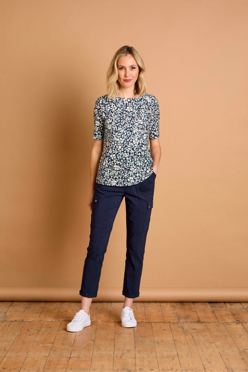 Teal Floral Print Top Teal