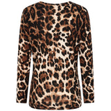 Soft Touch Leopard Print Round Neck Top Natural