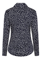 Spot Print Classic Collar Blouse
