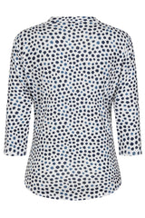 Spot Print Mandarin Collar Blouse