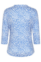 Animal Print Mandarin Collar Blouse