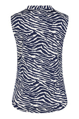 Sleeveless Zebra Print Blouse