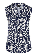 Sleeveless Zebra Print Blouse