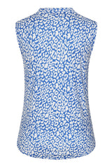 Sleeveless Animal Print Blouse