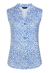 Sleeveless Animal Print Blouse