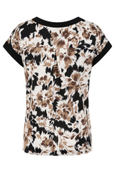 Abstract Floral Print Round Neck Tunic
