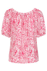 Short Sleeve Paisley Print Gypsy Top