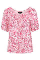 Short Sleeve Paisley Print Gypsy Top