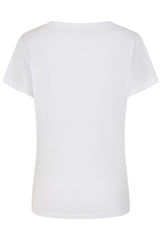 Floral Design Woven Front T-Shirt