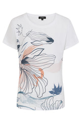 Abstract Floral Woven Front T-Shirt
