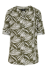 Abstract Print Cotton Blouse