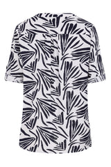 Abstract Print Cotton Blouse